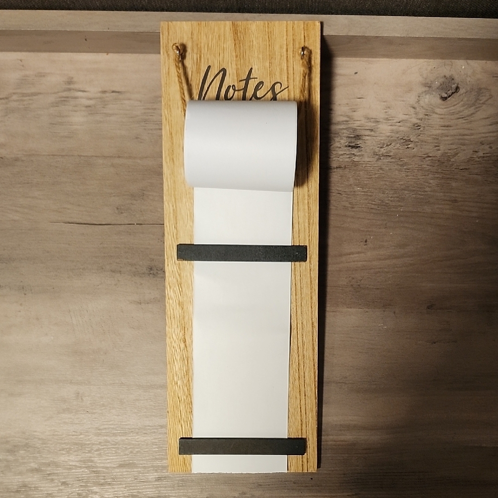 Wooden Note Holder with Paper Roll